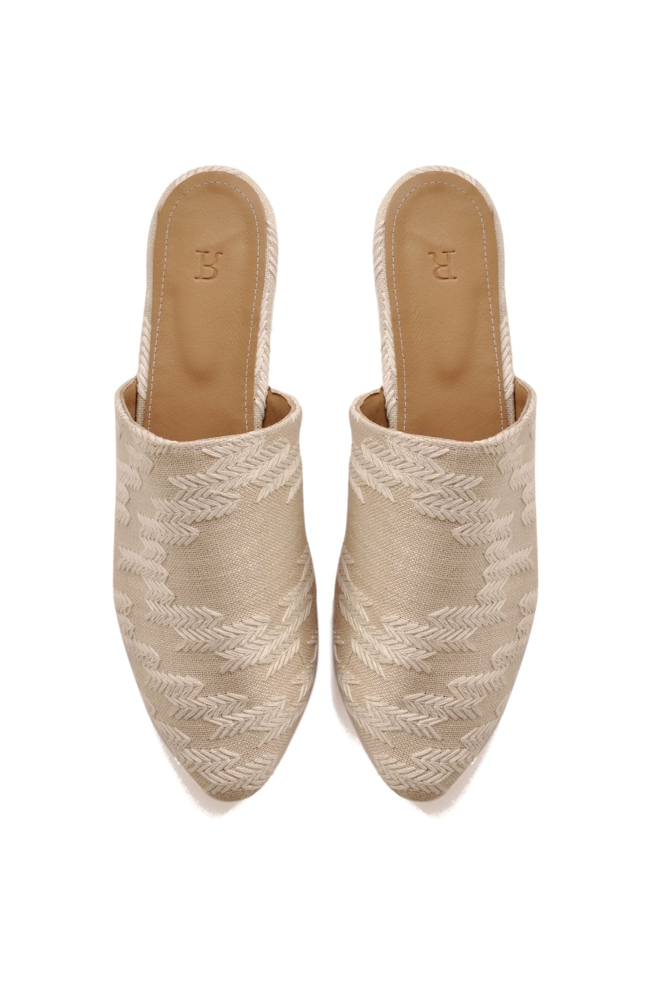 Linen mules on sale